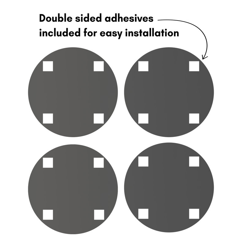 Latitude Run® Peel and Stick Mirror Tiles, Circular Domino Dot Design